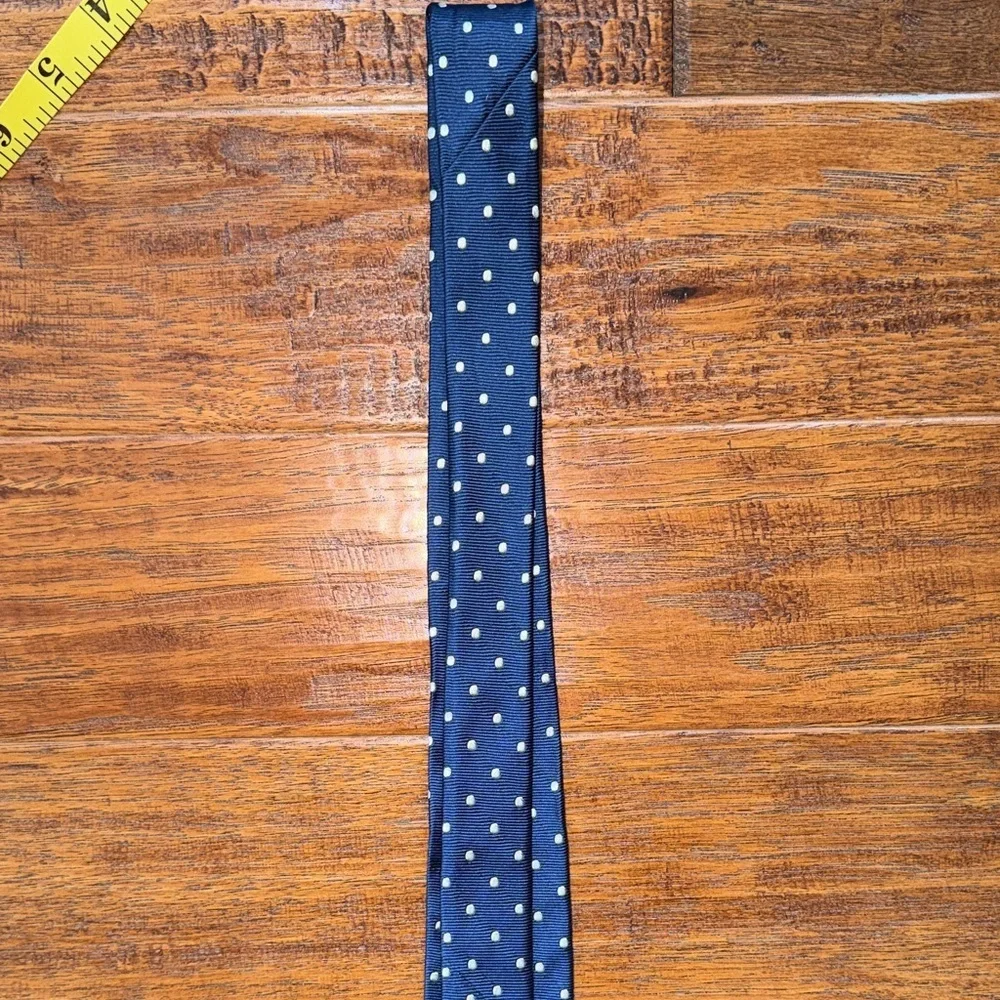 J. Crew Dark Blue Tie with White Dots